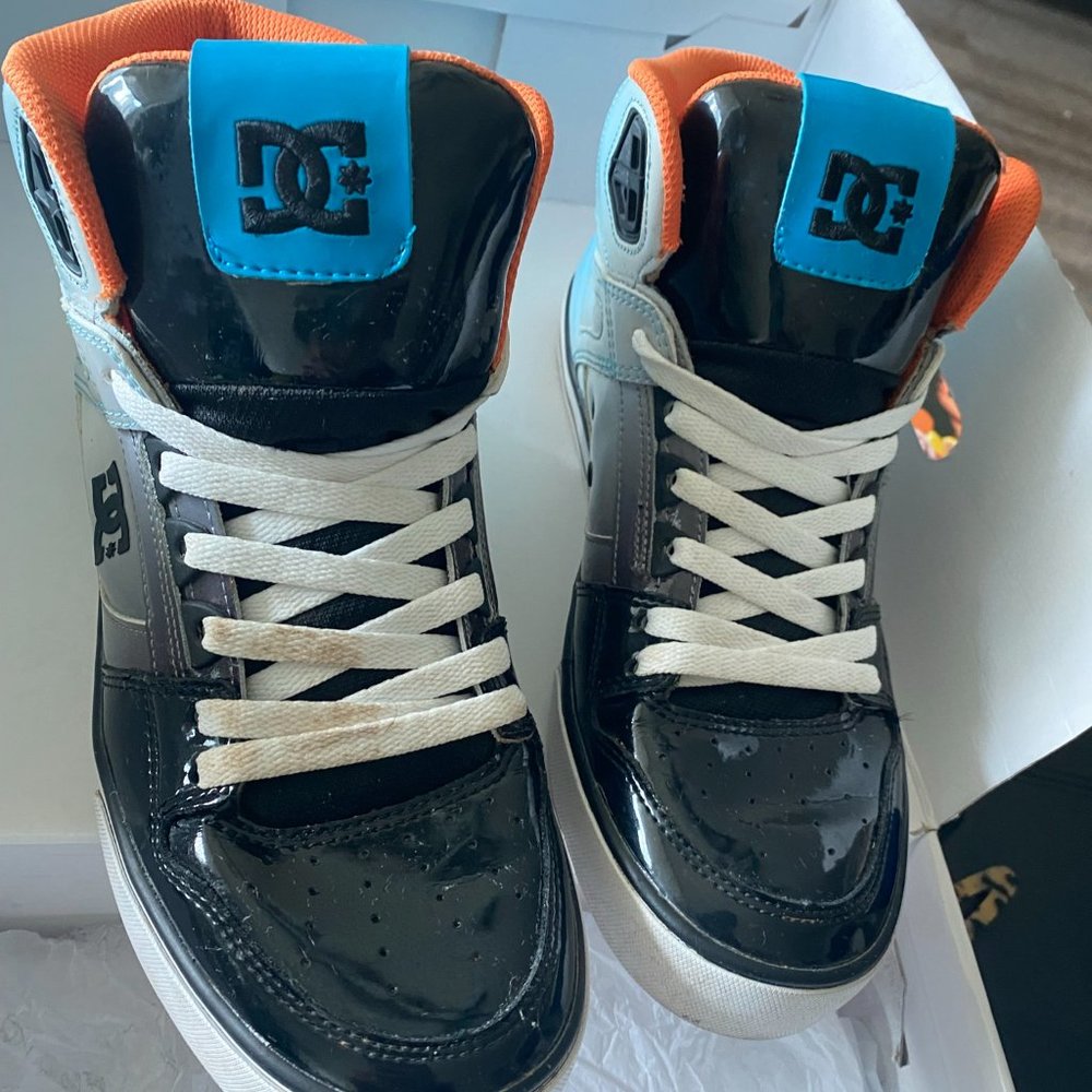 DC Spartan High Men's Skateboard Sneaker / Blue Black Orange